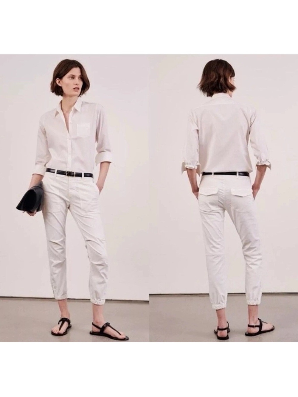 Nili Lotan‎ | Eggshell French Cropped Military Pants 8